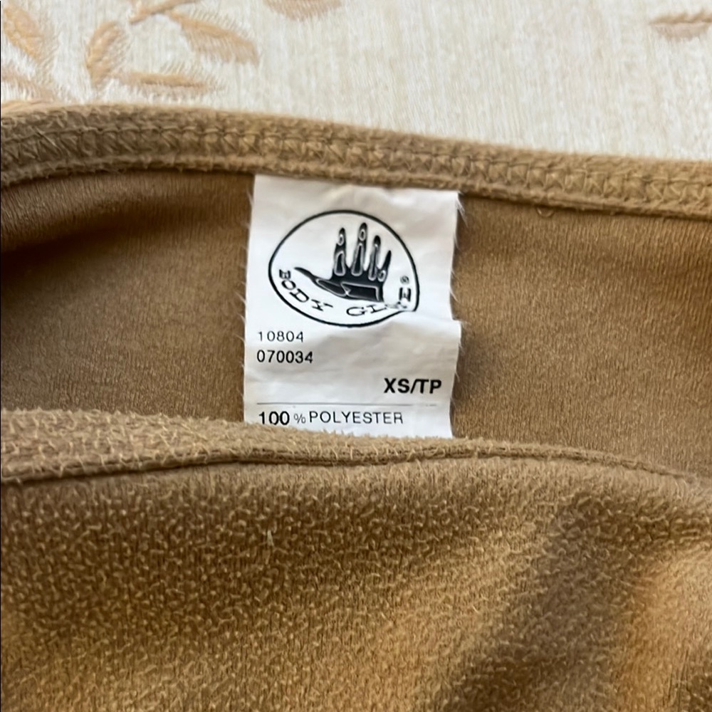 Body Glove Tan Bikini Top suede like material sexy nude color great condition - Picture 2 of 5